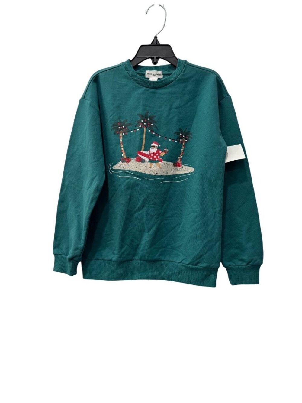 New Miles The Label Kids Size 6Y Holiday Sweatshirt With Santa Island Graphic